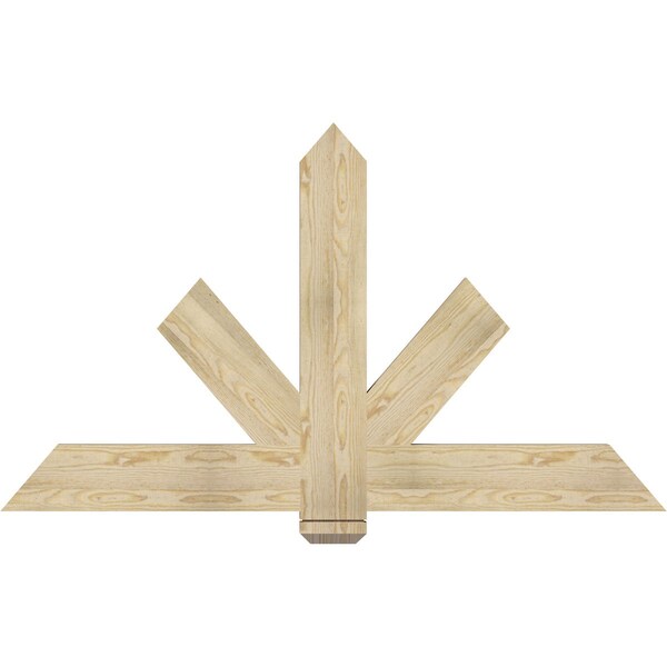 Ekena Millwork Kennewick Rough Sawn Timber Gable Bracket, Douglas Fir, 60"W x 35"H x 2"D x 6"F, 14/12 Pitch GBW060X35X0206KEN00RDF - main